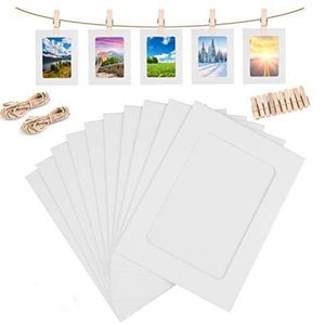 Cubical Hanging Paper Frames for 5 x 7 Photos 20 PCS with Wood Clips